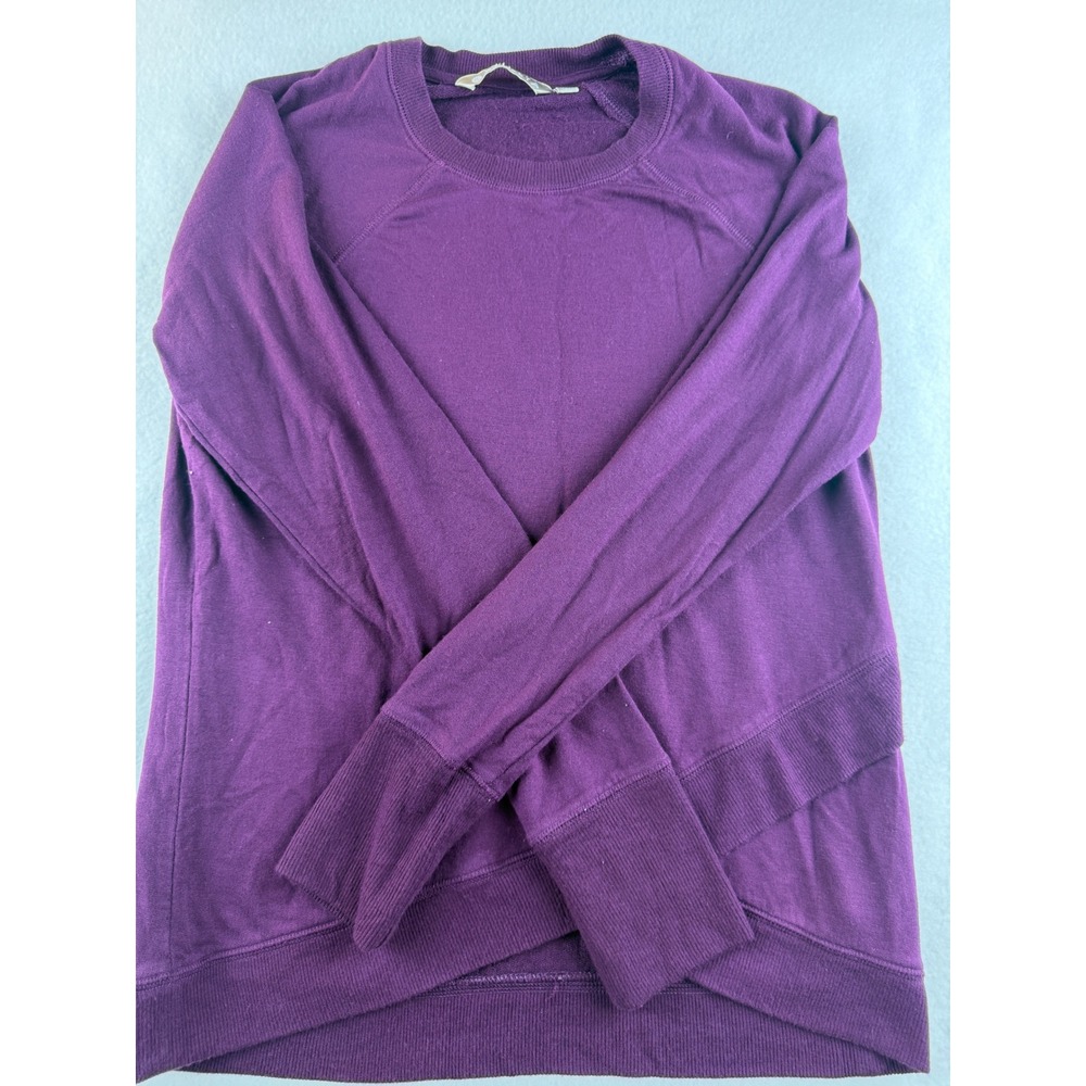 Athleta Purple Sweatshirt XS Cross Hem Long Sleeve Athleisure Pullover Top